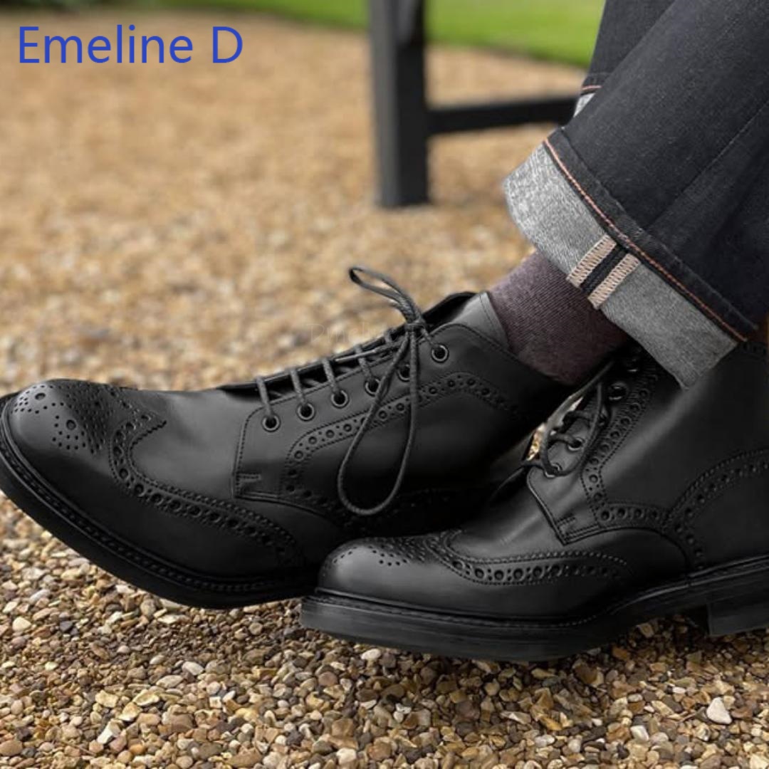 Men Brogue Ankle Boots Genuine - Formal Men Daily Wear Footwear ulasan dan harga